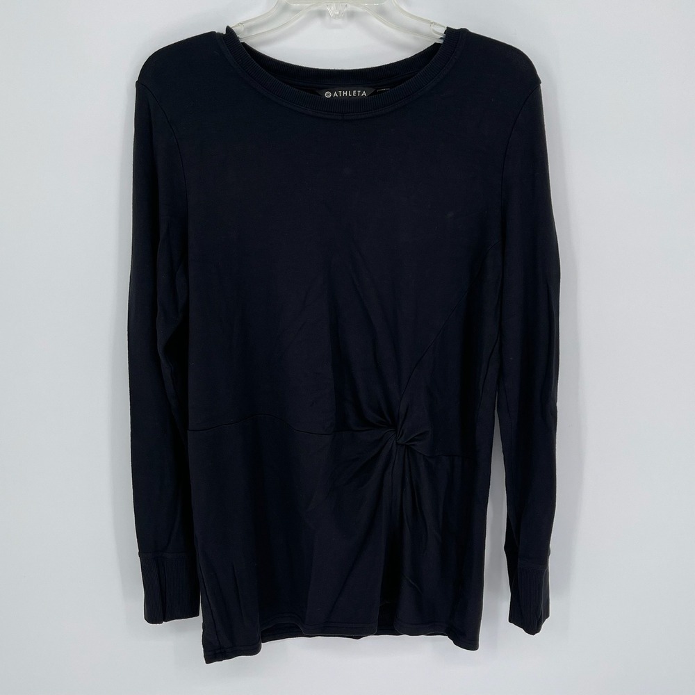 Athleta Women's Black Front Twist‎ Long Sleeve Sweatshirt Size Medium